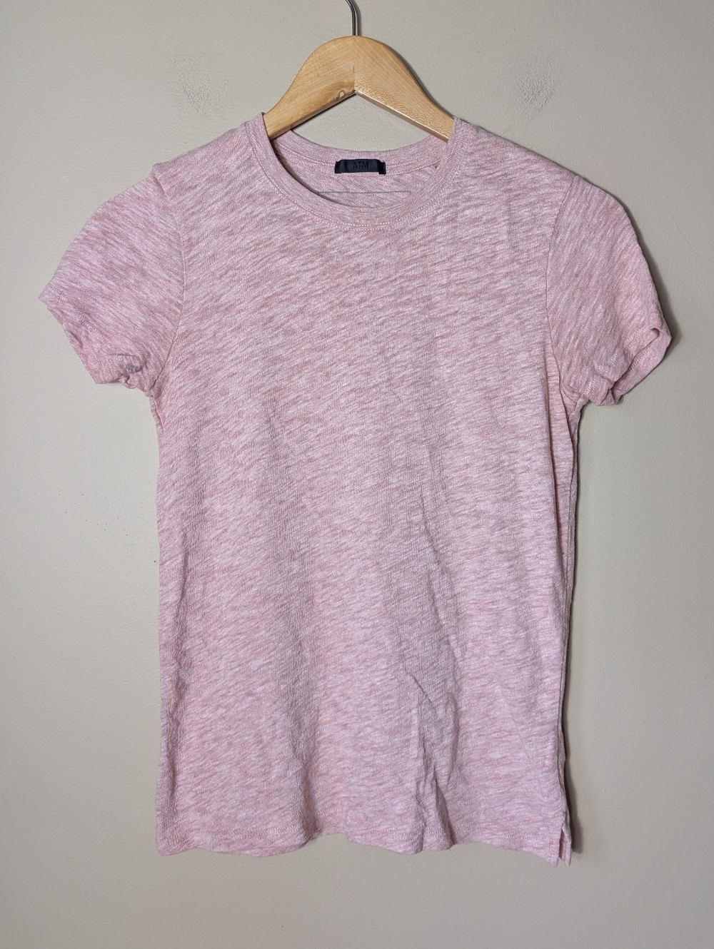 ATM Anthony Thomas Melillo Pale Pink Heather Short Sleeve Crew Tee